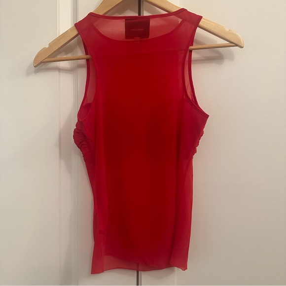 NEW Reformation Rose Sheer Sleeveless Knit Top in Red | size  S - Picture 8 of 10